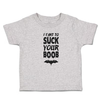 Toddler Clothes I Vant to Suck Your Boob with Bat Silhouette Toddler Shirt