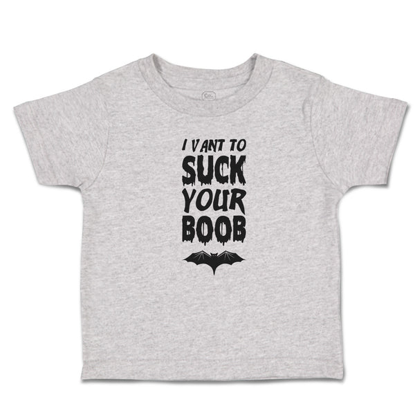 Toddler Clothes I Vant to Suck Your Boob with Bat Silhouette Toddler Shirt