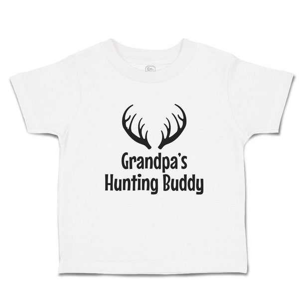 Toddler Clothes Grandpa's Hunting Buddy with Deer Horn Toddler Shirt Cotton