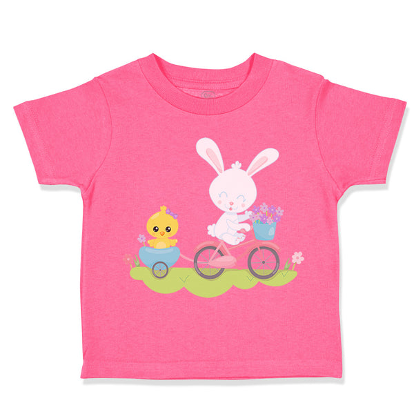 Toddler Girl Clothes Easter Bunny Chicken Bike Easter Toddler Shirt Cotton