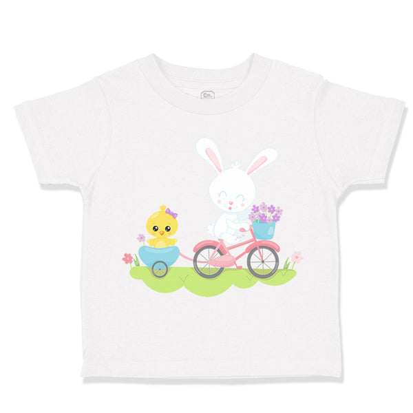 Toddler Girl Clothes Easter Bunny Chicken Bike Easter Toddler Shirt Cotton