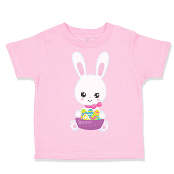 Toddler Girl Clothes Kawaii Bunny Basket Eggs Easter Toddler Shirt Cotton