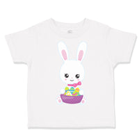 Toddler Girl Clothes Kawaii Bunny Basket Eggs Easter Toddler Shirt Cotton