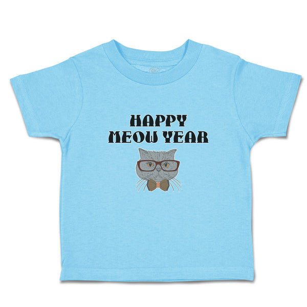 Toddler Clothes Happy Meow Year Pet Animal Cat Face with Sunglass and Bow Cotton