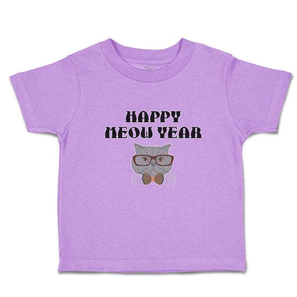 Toddler Clothes Happy Meow Year Pet Animal Cat Face with Sunglass and Bow Cotton