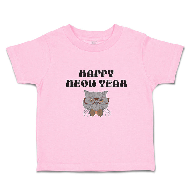 Toddler Clothes Happy Meow Year Pet Animal Cat Face with Sunglass and Bow Cotton