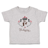 Toddler Clothes My 1St Thanksgiving Bird Wings and Leaves Design Toddler Shirt