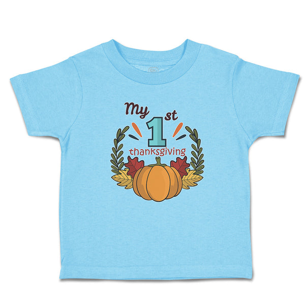 Toddler Clothes My 1St Thanksgiving Vegetable Pumpkin with Leaves Toddler Shirt