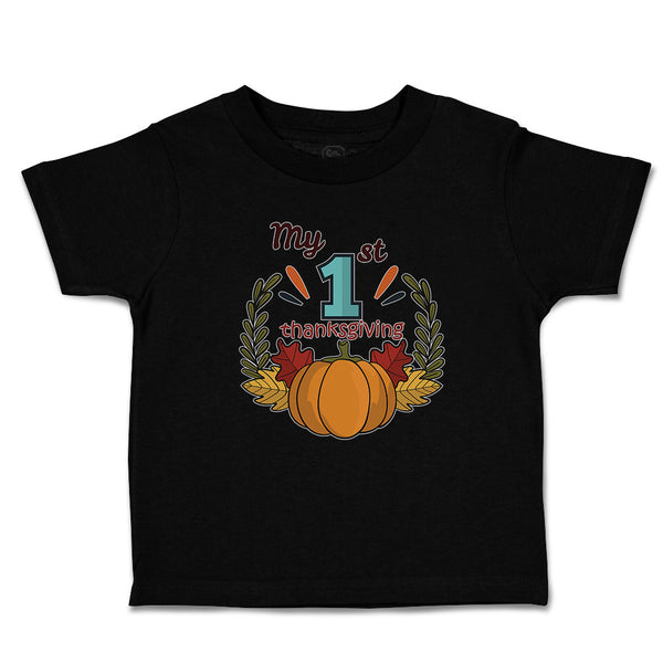 Toddler Clothes My 1St Thanksgiving Vegetable Pumpkin with Leaves Toddler Shirt