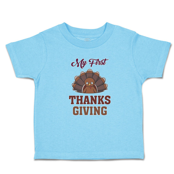 Toddler Clothes My First Thanksgiving Baby Bird Sitting with Open Wings Cotton