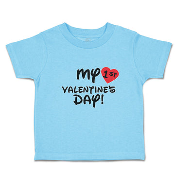 Toddler Clothes My 1St Valentine's Day with Heart Symbol Toddler Shirt Cotton