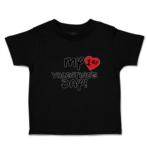 Toddler Clothes My 1St Valentine's Day with Heart Symbol Toddler Shirt Cotton