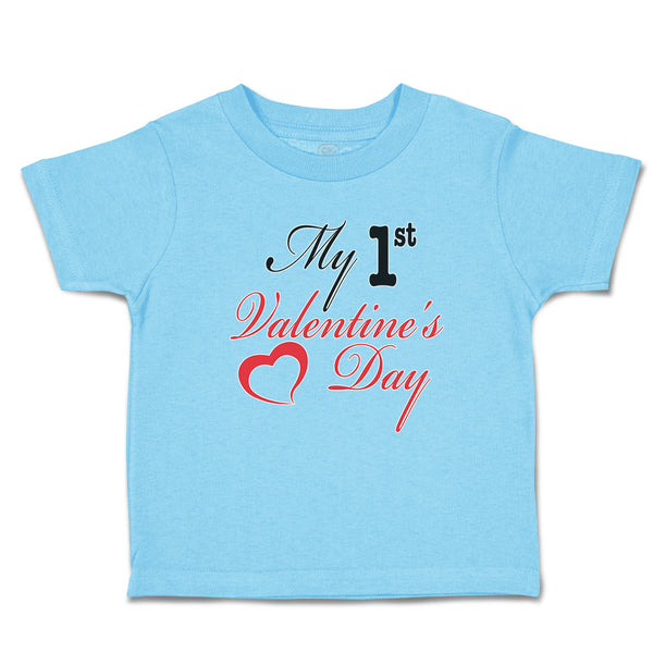 Toddler Clothes My 1St Valentine's Day with Heart Symbol Toddler Shirt Cotton