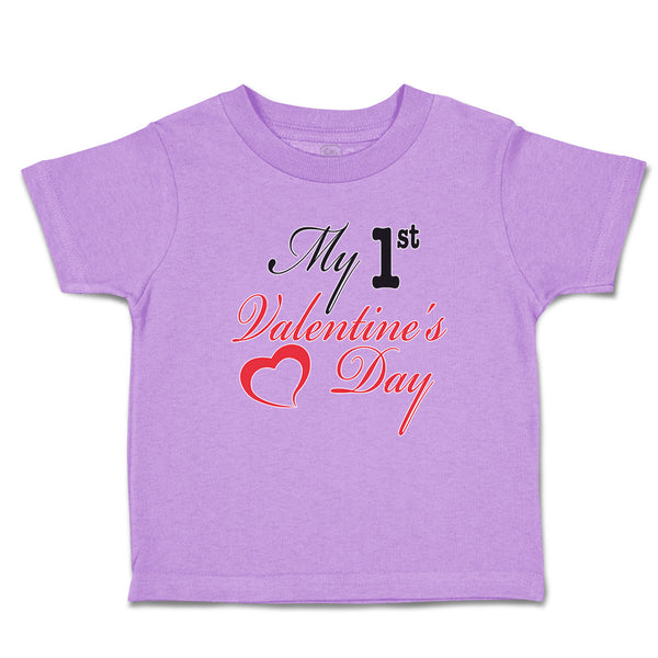 Toddler Clothes My 1St Valentine's Day with Heart Symbol Toddler Shirt Cotton