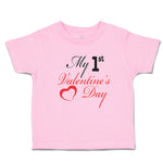 Toddler Clothes My 1St Valentine's Day with Heart Symbol Toddler Shirt Cotton