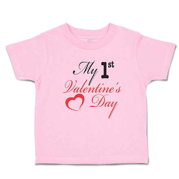 Toddler Clothes My 1St Valentine's Day with Heart Symbol Toddler Shirt Cotton