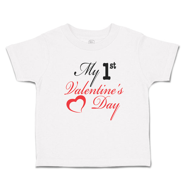 Toddler Clothes My 1St Valentine's Day with Heart Symbol Toddler Shirt Cotton