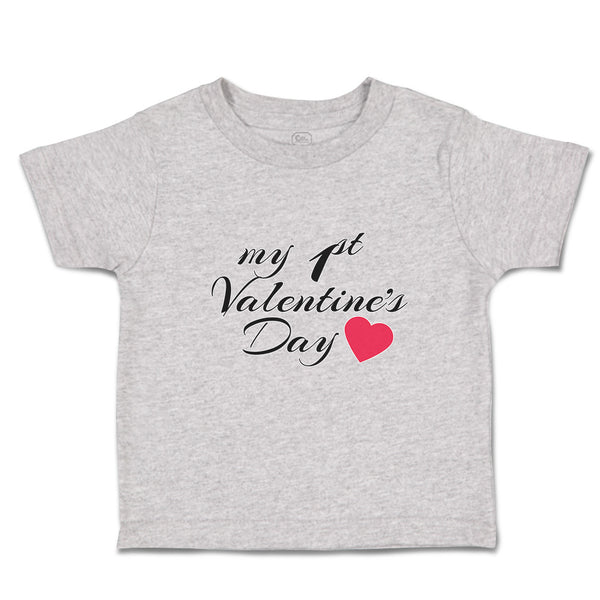 Toddler Clothes My 1St Valentine's Day with Heart Symbol Toddler Shirt Cotton