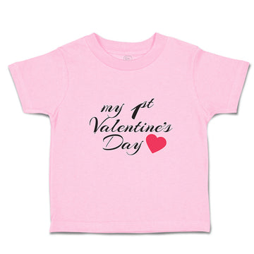 Toddler Clothes My 1St Valentine's Day with Heart Symbol Toddler Shirt Cotton