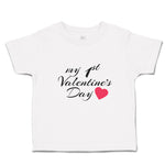 Toddler Clothes My 1St Valentine's Day with Heart Symbol Toddler Shirt Cotton