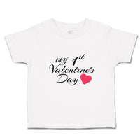 Toddler Clothes My 1St Valentine's Day with Heart Symbol Toddler Shirt Cotton