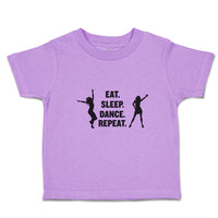 Toddler Clothes Eat. Sleep. Dance. Repeat. Girls Dancing Silhouette Cotton