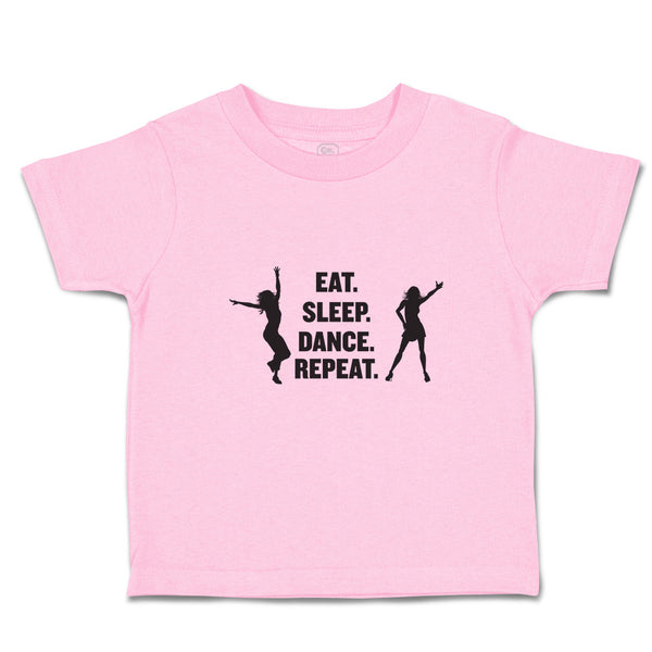 Toddler Clothes Eat. Sleep. Dance. Repeat. Girls Dancing Silhouette Cotton