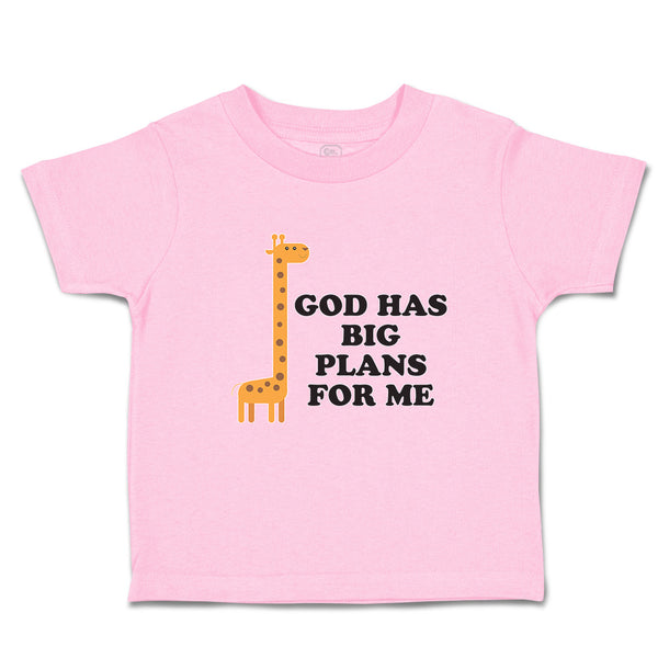 Toddler Clothes God Has Big Plans for Me Giraffe Wild Animal Toddler Shirt
