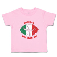 Toddler Clothes Kiss Me I'M Italian Italy Flag Countries Toddler Shirt Cotton