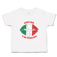 Toddler Clothes Kiss Me I'M Italian Italy Flag Countries Toddler Shirt Cotton