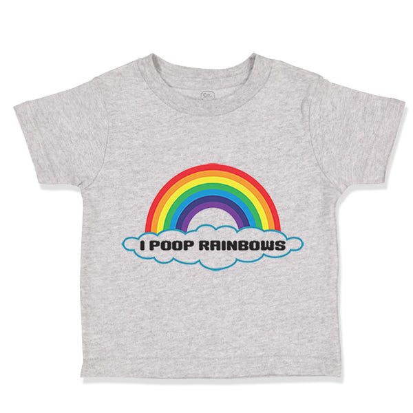 Toddler Clothes Rainbow Text Poop Rainbows Funny Humor Toddler Shirt Cotton