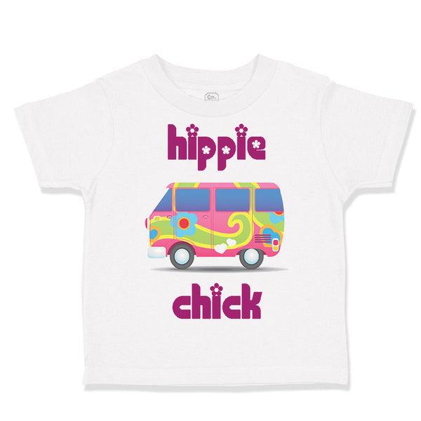 Toddler Clothes Minibus Dark Pink Hippie Chick Funny Humor Toddler Shirt Cotton