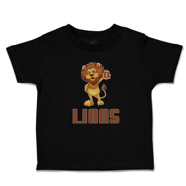 Cute Toddler Clothes Lions Wild Animal Standing with Rugby Ball Sport Cotton