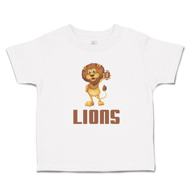 Cute Toddler Clothes Lions Wild Animal Standing with Rugby Ball Sport Cotton