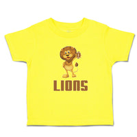 Cute Toddler Clothes Lions Wild Animal Standing with Rugby Ball Sport Cotton