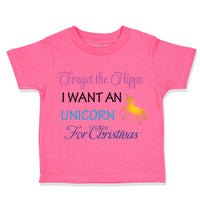 Toddler Girl Clothes Forget Hippo I Want Unicorn Christmas Xmas Santa Cotton