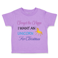 Toddler Girl Clothes Forget Hippo I Want Unicorn Christmas Xmas Santa Cotton