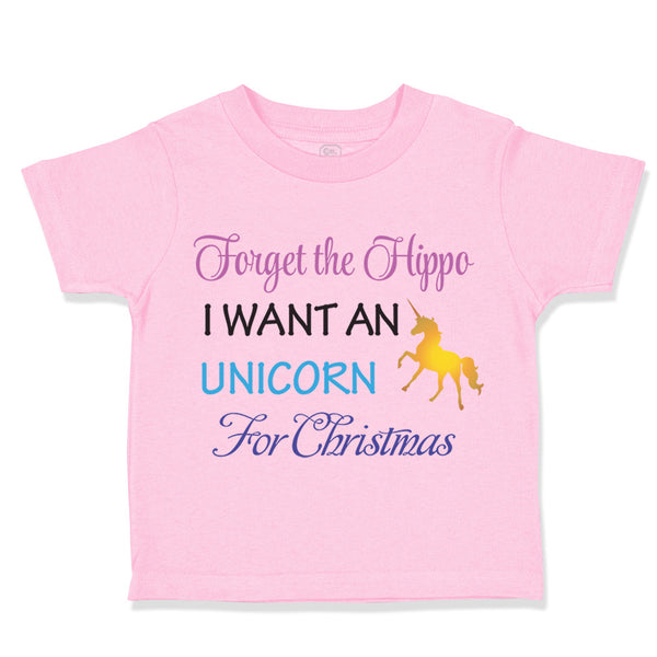 Toddler Girl Clothes Forget Hippo I Want Unicorn Christmas Xmas Santa Cotton