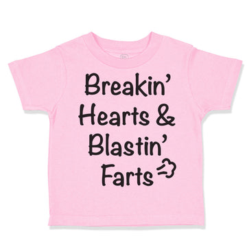 Toddler Clothes Breaking' Hearts Blasting Farts Humor Funny Toddler Shirt Cotton