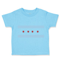 Toddler Clothes Chicago Blue Stripe Flag Valentines Love Toddler Shirt Cotton