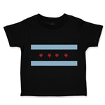 Toddler Clothes Chicago Blue Stripe Flag Valentines Love Toddler Shirt Cotton