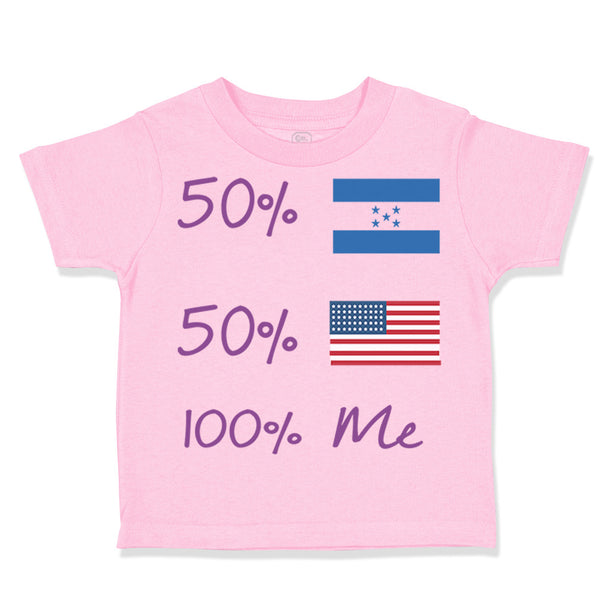 Toddler Clothes 50% Honduran + 50% Usa = 100% Me Toddler Shirt Cotton