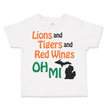 Toddler Clothes Lions and Tigers and Red Wings Oh My Toddler Shirt Cotton