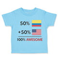 Toddler Clothes 50% Colombian 50% American = 100% Awesome Toddler Shirt Cotton