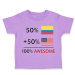 Toddler Clothes 50% Colombian 50% American = 100% Awesome Toddler Shirt Cotton