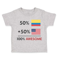 Toddler Clothes 50% Colombian 50% American = 100% Awesome Toddler Shirt Cotton