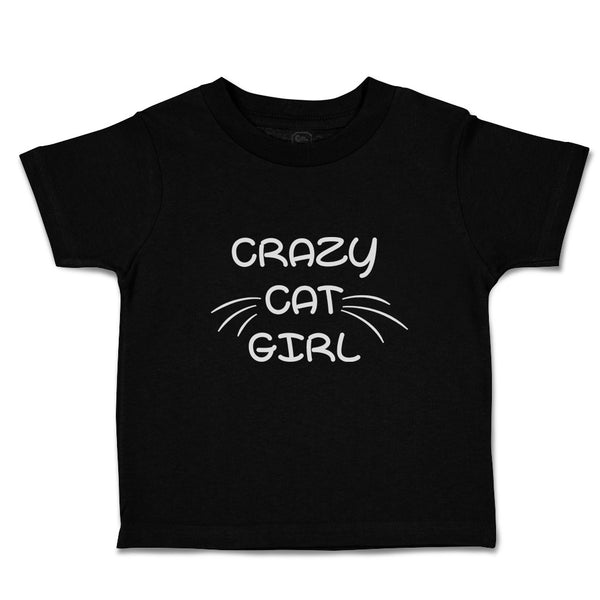 Toddler Clothes Crazy Cat Girl with Whisker Toddler Shirt Baby Clothes Cotton