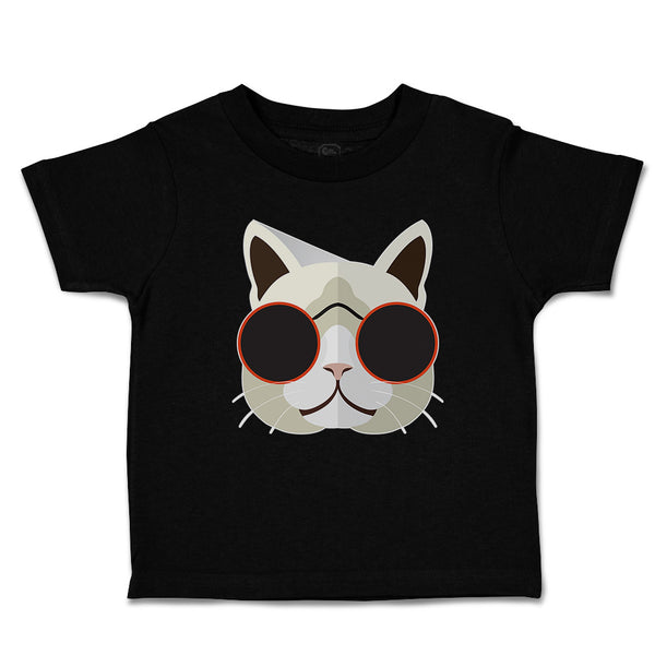 Toddler Clothes Cat Head with Sun Glass Toddler Shirt Baby Clothes Cotton