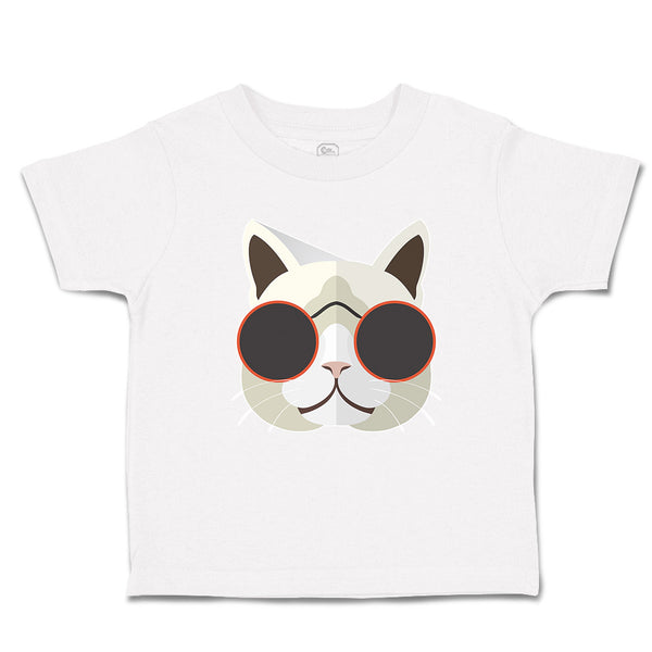 Toddler Clothes Cat Head with Sun Glass Toddler Shirt Baby Clothes Cotton