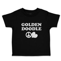 Toddler Clothes Golden Doodle Pet Animal Dog Name with Heart and Peace Symbol